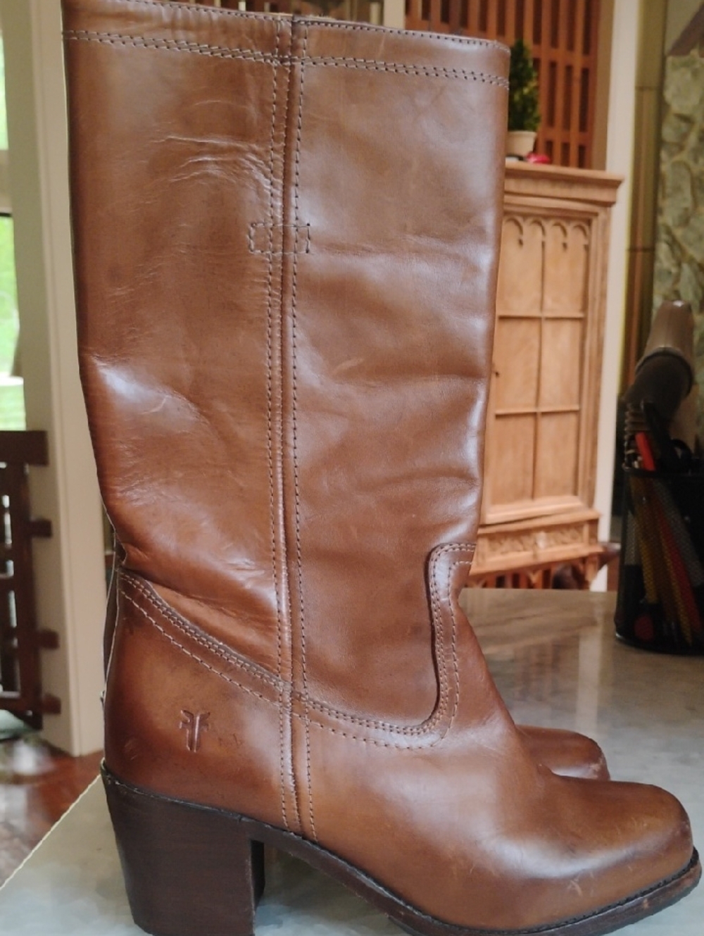 Frye Brown Leather Boot Interior Label